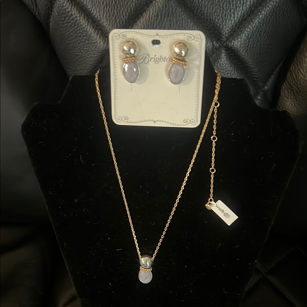 Brighton Gold and Silver Necklace with Crystal Pendant